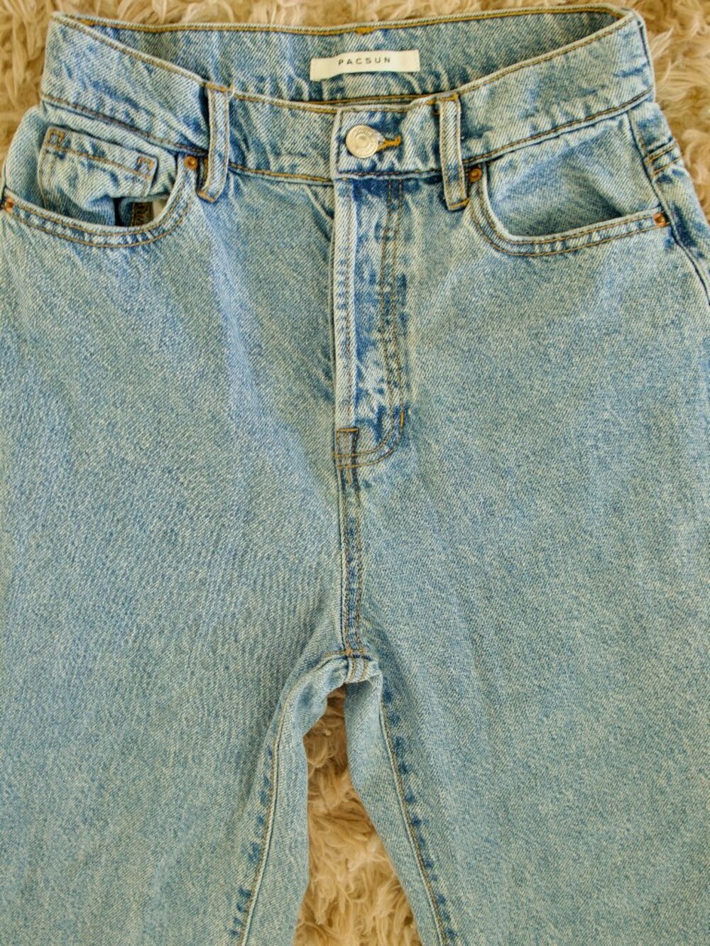 PacSun High Rise Straight Raw Hem Jeans